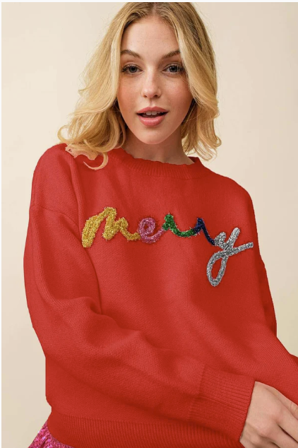 MERRY Letter Christmas Sweater